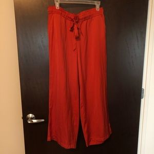 LOFT Flowy Burnt Orange Wide Leg Pants M